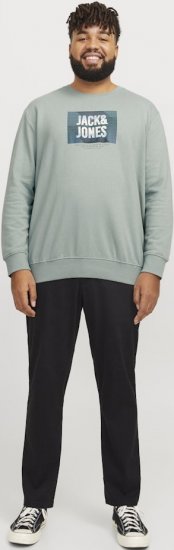 Jack & Jones HUDSON Sweatshirt Iceberg Green - Mikiny & mikiny bez kapucne - Mikiny & Mikiny s Kapucňou 2XL-12XL