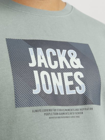 Jack & Jones HUDSON Sweatshirt Iceberg Green - Mikiny & mikiny bez kapucne - Mikiny & Mikiny s Kapucňou 2XL-12XL