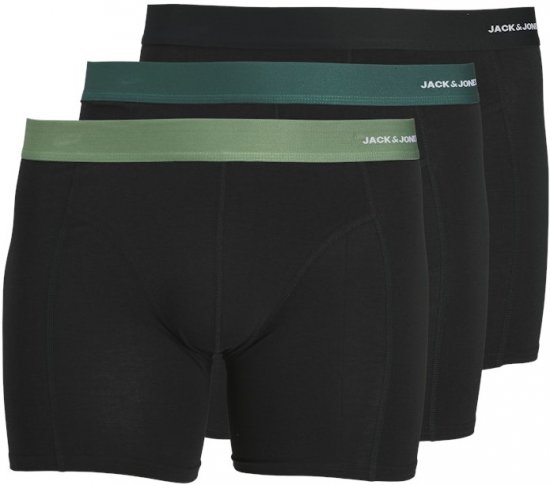Jack & Jones Nick Bamboo Trunks 3-Pack Green/Black - Spodná bielizeň - Spodné Prádlo 2XL-8XL