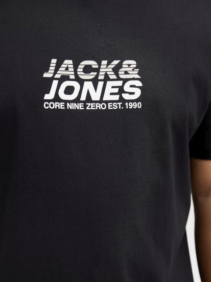 Jack & Jones Tarmac Branding Crew Neck T-Shirt Black - Tričká - Nadrozmerné tričká - 2XL-14XL