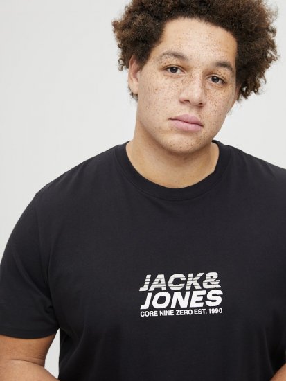 Jack & Jones Tarmac Branding Crew Neck T-Shirt Black - Tričká - Nadrozmerné tričká - 2XL-14XL