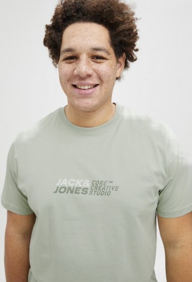 Jack & Jones Tarmac Branding Crew Neck T-Shirt Green - Tričká - Nadrozmerné tričká - 2XL-14XL