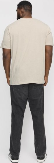 Jack & Jones ORGANIC T-Shirt Grey/Melange - Tričká - Nadrozmerné tričká - 2XL-14XL