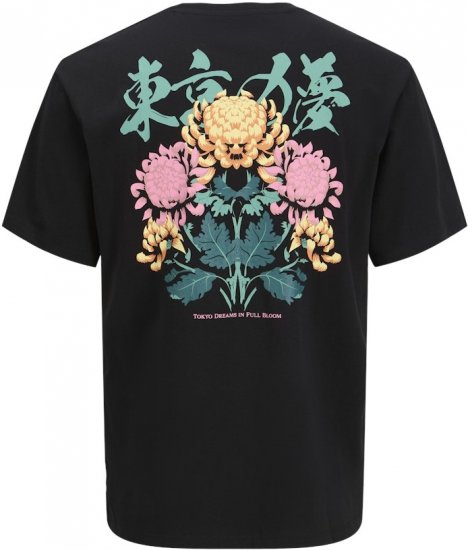 Jack & Jones Dreams Front & Back Print Crew Neck T-Shirt Black - Tričká - Nadrozmerné tričká - 2XL-14XL