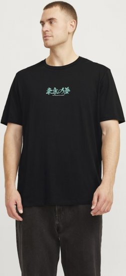 Jack & Jones Dreams Front & Back Print Crew Neck T-Shirt Black - Tričká - Nadrozmerné tričká - 2XL-14XL