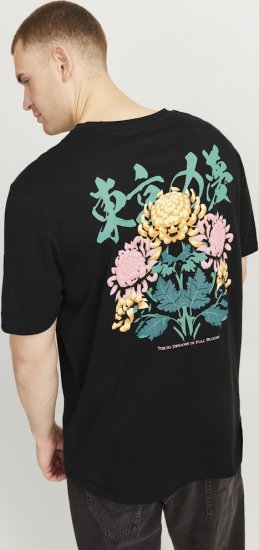 Jack & Jones Dreams Front & Back Print Crew Neck T-Shirt Black - Tričká - Nadrozmerné tričká - 2XL-14XL