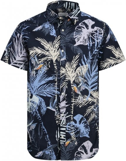 Jack & Jones Hawaii AOP Shirt Blue - Košele - Košele 2XL-10XL