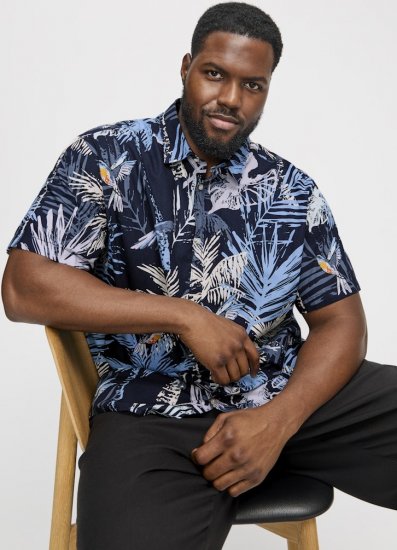 Jack & Jones Hawaii AOP Shirt Blue - Košele - Košele 2XL-10XL