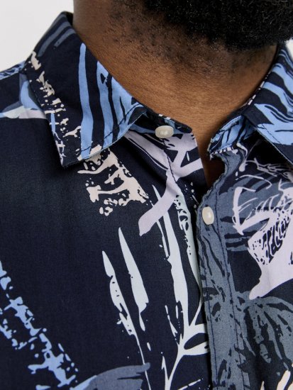 Jack & Jones Hawaii AOP Shirt Blue - Košele - Košele 2XL-10XL