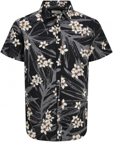 Jack & Jones Hawaii AOP Shirt Black - Košele - Košele 2XL-10XL