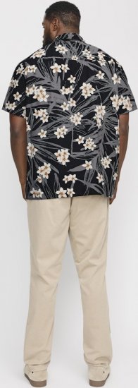 Jack & Jones Hawaii AOP Shirt Black - Košele - Košele 2XL-10XL