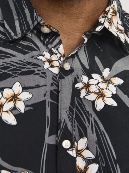 Jack & Jones Hawaii AOP Shirt Black - Košele - Košele 2XL-10XL