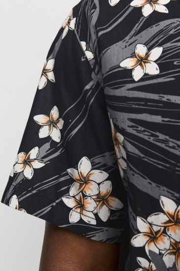 Jack & Jones Hawaii AOP Shirt Black - Košele - Košele 2XL-10XL