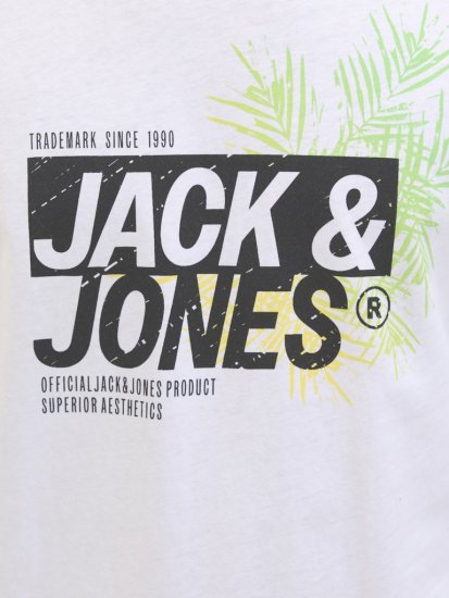  Jack & Jones Jaxon Crew Neck T-Shirt White - Tričká - Nadrozmerné tričká - 2XL-14XL