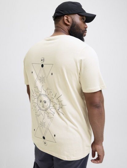 Jack & Jones Jackie Crew Neck T-Shirt Moonbeam - Tričká - Nadrozmerné tričká - 2XL-14XL