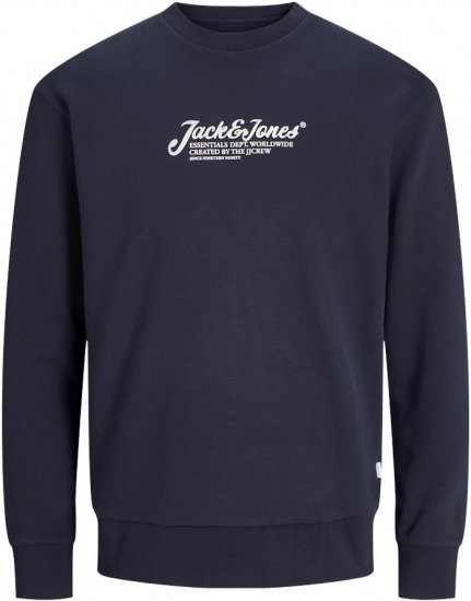 Jack & Jones Beau Crew Neck Sweatshirt Blue - Mikiny & mikiny bez kapucne - Mikiny & Mikiny s Kapucňou 2XL-12XL