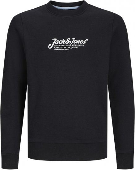 Jack & Jones Beau Crew Neck Sweatshirt Black - Mikiny & mikiny bez kapucne - Mikiny & Mikiny s Kapucňou 2XL-12XL