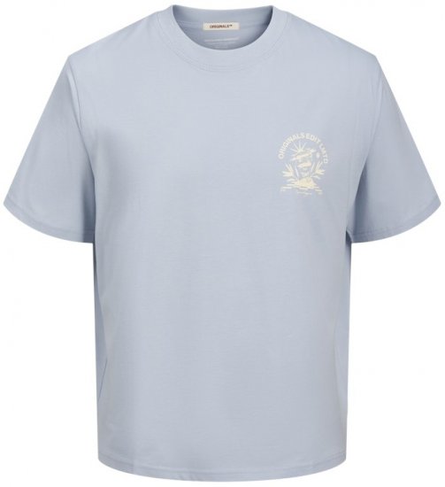 Jack & Jones Bellagio Collage Crew Neck T-Shirt Skyway - Tričká - Nadrozmerné tričká - 2XL-14XL
