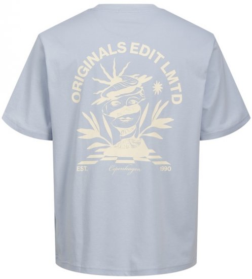 Jack & Jones Bellagio Collage Crew Neck T-Shirt Skyway - Tričká - Nadrozmerné tričká - 2XL-14XL