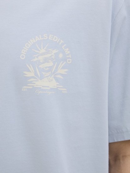 Jack & Jones Bellagio Collage Crew Neck T-Shirt Skyway - Tričká - Nadrozmerné tričká - 2XL-14XL