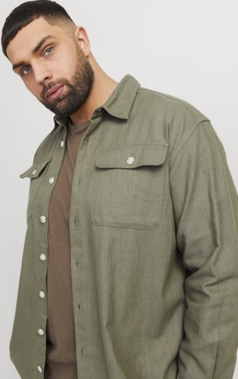 Jack & Jones Raymond Spring Long Sleeve Overshirt Green - Košele - Košele 2XL-10XL