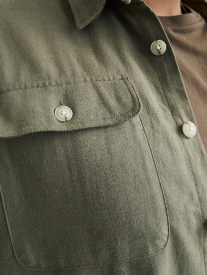 Jack & Jones Raymond Spring Long Sleeve Overshirt Green - Košele - Košele 2XL-10XL