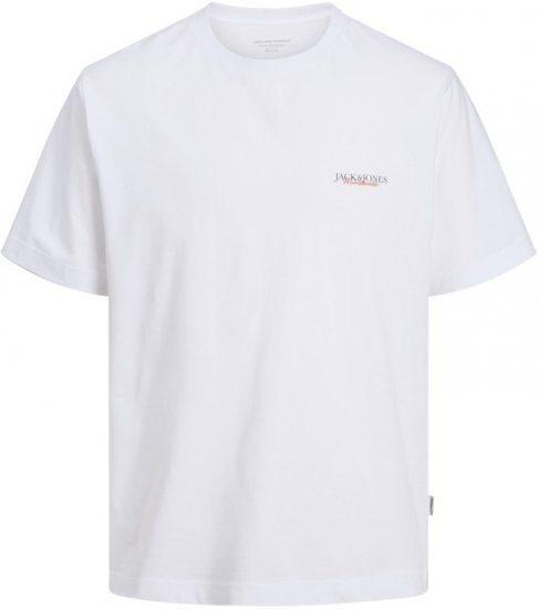 Jack & Jones Boston Photo Crew Neck T-Shirt Bright White - Tričká - Nadrozmerné tričká - 2XL-14XL