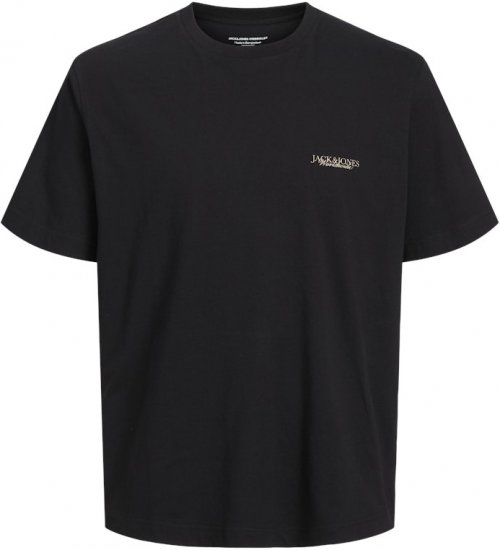 Jack & Jones Boston Photo Crew Neck T-Shirt Black - Tričká - Nadrozmerné tričká - 2XL-14XL