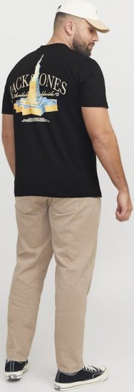 Jack & Jones Boston Photo Crew Neck T-Shirt Black - Tričká - Nadrozmerné tričká - 2XL-14XL