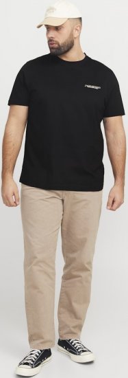 Jack & Jones Boston Photo Crew Neck T-Shirt Black - Tričká - Nadrozmerné tričká - 2XL-14XL