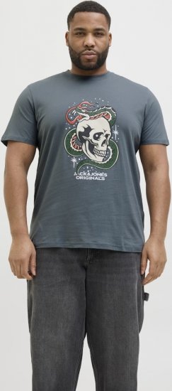 Jack & Jones Anatomy Skull Crew Neck T-Shirt Grey - Tričká - Nadrozmerné tričká - 2XL-14XL