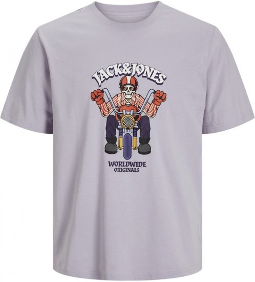 Jack & Jones Anatomy Skull Crew Neck T-Shirt Violet - Tričká - Nadrozmerné tričká - 2XL-14XL