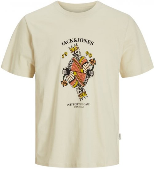 Jack & Jones Anatomy Skull Crew Neck T-Shirt Antique White - Tričká - Nadrozmerné tričká - 2XL-14XL