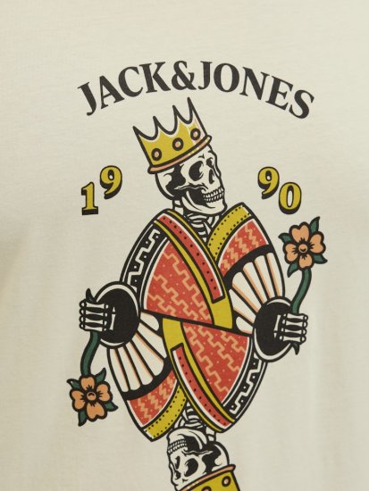 Jack & Jones Anatomy Skull Crew Neck T-Shirt Antique White - Tričká - Nadrozmerné tričká - 2XL-14XL