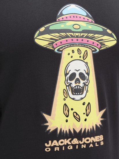 Jack & Jones Anatomy Skull Crew Neck T-Shirt Black - Tričká - Nadrozmerné tričká - 2XL-14XL