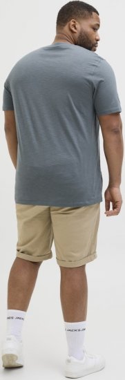 Jack & Jones Split Pocket Print T-Shirt Grey - Tričká - Nadrozmerné tričká - 2XL-14XL