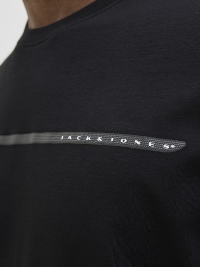 Jack & Jones FUSION Full Branding T-Shirt Black - Tričká - Nadrozmerné tričká - 2XL-14XL