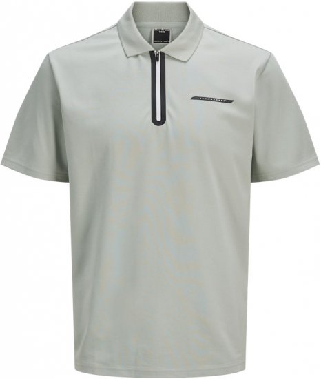 Jack & Jones Fusion Pique Zipper Polo Green/Blue - Polokošele - Polokošele 2XL-8XL
