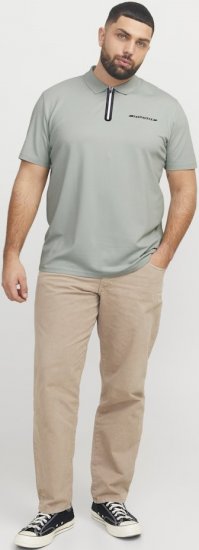 Jack & Jones Fusion Pique Zipper Polo Green/Blue - Polokošele - Polokošele 2XL-8XL