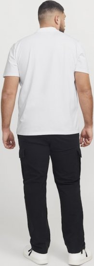 Jack & Jones Fusion Pique Zipper Polo Bright White - Polokošele - Polokošele 2XL-8XL