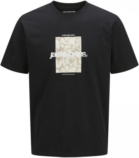 Jack & Jones Tarmac Camo Crew Neck T-Shirt Black - Tričká - Nadrozmerné tričká - 2XL-14XL