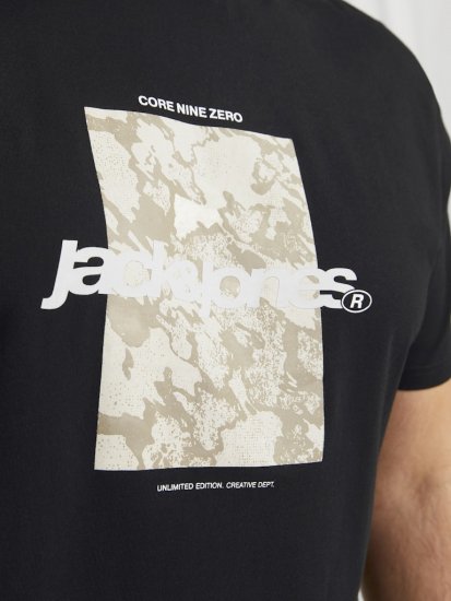 Jack & Jones Tarmac Camo Crew Neck T-Shirt Black - Tričká - Nadrozmerné tričká - 2XL-14XL