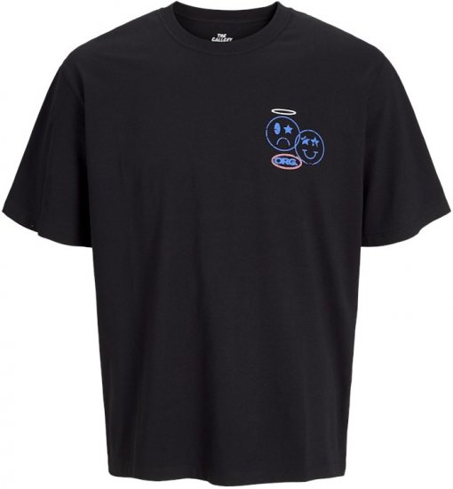 Jack & Jones Compact Crew Neck T-Shirt Black - Tričká - Nadrozmerné tričká - 2XL-14XL