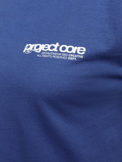 Jack & Jones Union Front & Back Print Crew Neck T-Shirt Beaucoup Blue - Tričká - Nadrozmerné tričká - 2XL-14XL