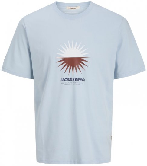 Jack & Jones Vira Branding Crew Neck T-Shirt Skyway - Tričká - Nadrozmerné tričká - 2XL-14XL