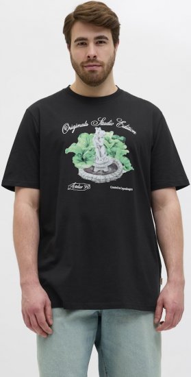 Jack & Jones Hydra Crew Neck T-Shirt Black - Tričká - Nadrozmerné tričká - 2XL-14XL