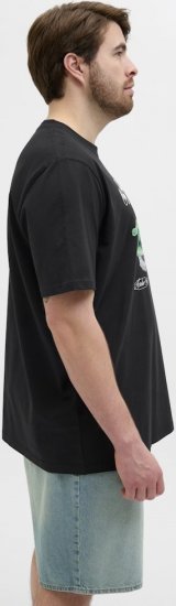 Jack & Jones Hydra Crew Neck T-Shirt Black - Tričká - Nadrozmerné tričká - 2XL-14XL