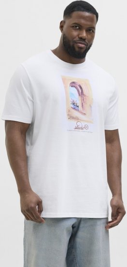 Jack & Jones Hydra Crew Neck T-Shirt Bright White - Tričká - Nadrozmerné tričká - 2XL-14XL
