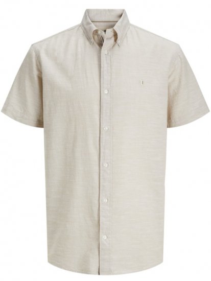 Jack & Jones Summer Shield Short Sleeve Shirt White Pepper - Košele - Košele 2XL-10XL