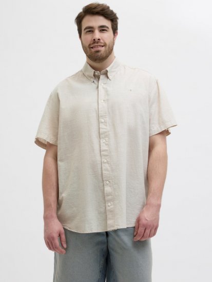 Jack & Jones Summer Shield Short Sleeve Shirt White Pepper - Košele - Košele 2XL-10XL